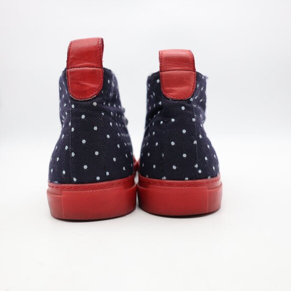 Del Toro Chukka Sneakers Men\'s Size 11 Blue White Polka Dots Red Soles main image 5